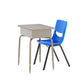 Gray Granite Top/Navy Chair |#| Gy Grnte/Sv Student Desk with Open Front Metal Book Box & Nvy Flex Comfort Chair
