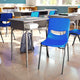 Gray Granite Top/Navy Chair |#| Gy Grnte/Sv Student Desk with Open Front Metal Book Box & Nvy Flex Comfort Chair