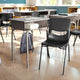 Gray Granite Top/Black Chair |#| Gr Grnte/Svr Student Desk with Open Front Metal Book Box & Bk Flex Comfort Chair