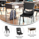 Gray Granite Top/Black Chair |#| Gr Grnte/Svr Student Desk with Open Front Metal Book Box & Bk Flex Comfort Chair