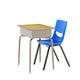 Maple Top/Navy Chair |#| Maple/Slvr Student Desk with Open Front Metal Book Box & Navy Flex Comfort Chair