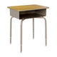 Maple Top/Navy Chair |#| Maple/Slvr Student Desk with Open Front Metal Book Box & Navy Flex Comfort Chair