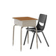 Walnut Top/Black Chair |#| Walnut/Slvr Student Desk with Open Front Metal Book Box & Blk Flex Comfort Chair