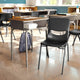 Walnut Top/Black Chair |#| Walnut/Slvr Student Desk with Open Front Metal Book Box & Blk Flex Comfort Chair