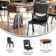 Walnut Top/Black Chair |#| Walnut/Slvr Student Desk with Open Front Metal Book Box & Blk Flex Comfort Chair