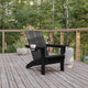 Black |#| Commercial Grade All-Weather Adirondack Chair with Swiveling Cupholder - Black