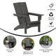 Gray |#| Commercial Grade All-Weather Adirondack Chair with Swiveling Cupholder - Gray