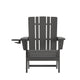 Gray |#| Commercial Grade All-Weather Adirondack Chair with Swiveling Cupholder - Gray