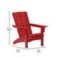 Red |#| Commercial Grade All-Weather Adirondack Chair with Swiveling Cupholder - Red