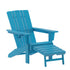 Halifax HDPE Adirondack Chair with Cup Holder and Pull Out Ottoman, All-Weather HDPE Indoor/Outdoor Lounge Chair