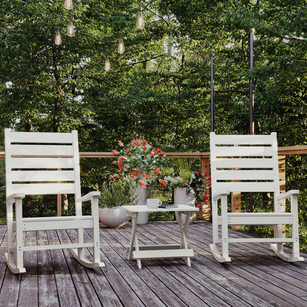 White |#| Commercial Grade All-Weather Portable Folding Adirondack Side Table - White