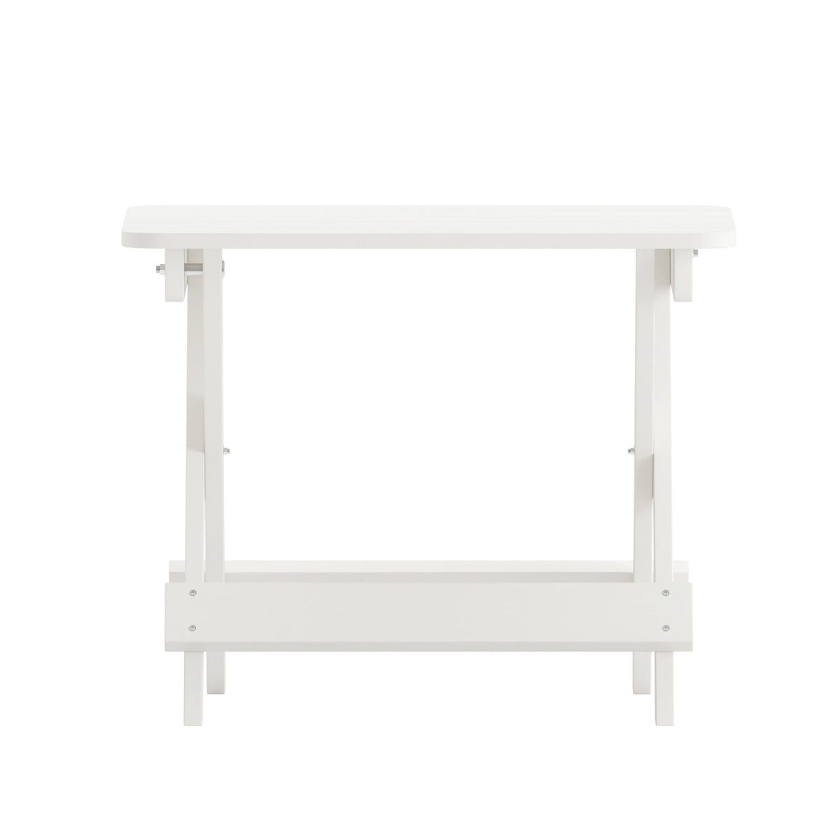 White |#| Commercial Grade All-Weather Portable Folding Adirondack Side Table - White