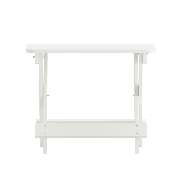 White |#| Commercial Grade All-Weather Portable Folding Adirondack Side Table - White