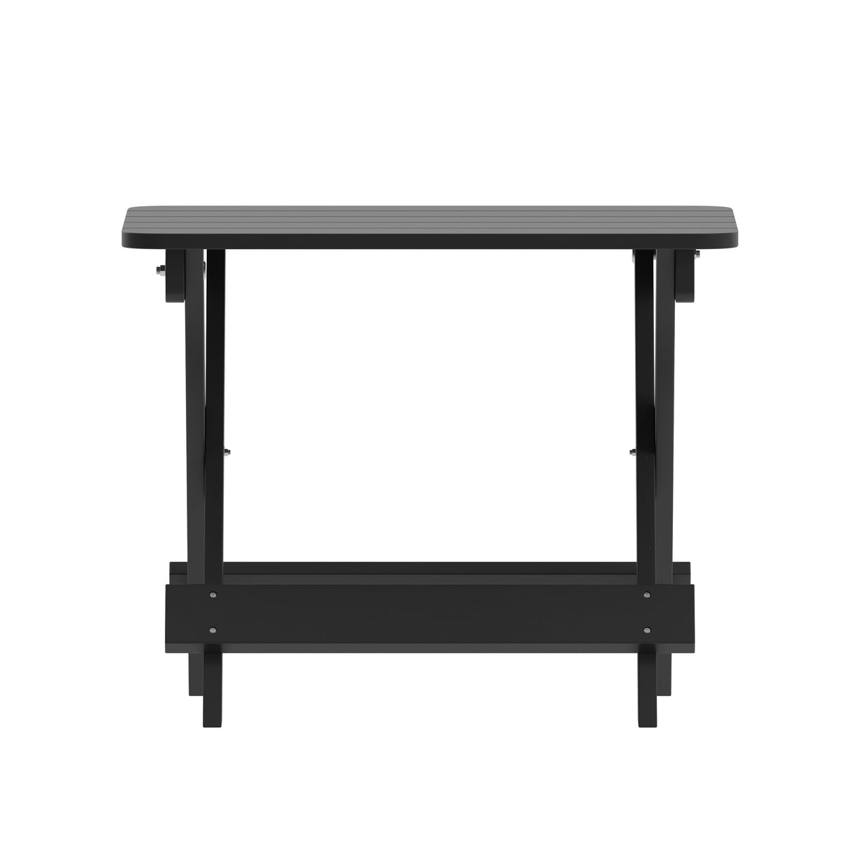 Black |#| Commercial Grade All-Weather Portable Folding Adirondack Side Table - Black