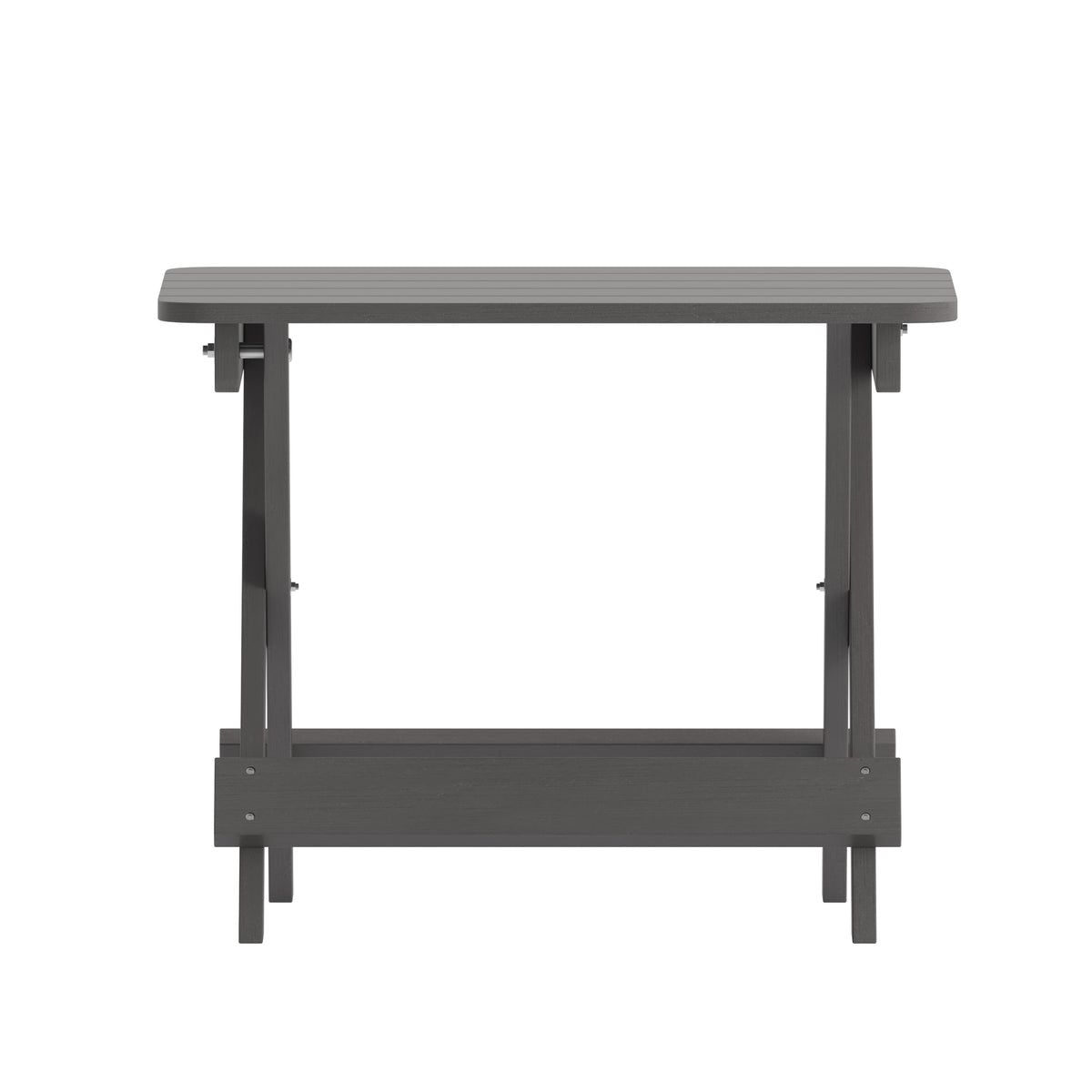 Gray |#| Commercial Grade All-Weather Portable Folding Adirondack Side Table - Gray