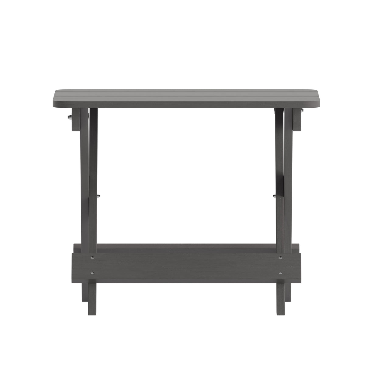 Gray |#| Commercial Grade All-Weather Portable Folding Adirondack Side Table - Gray