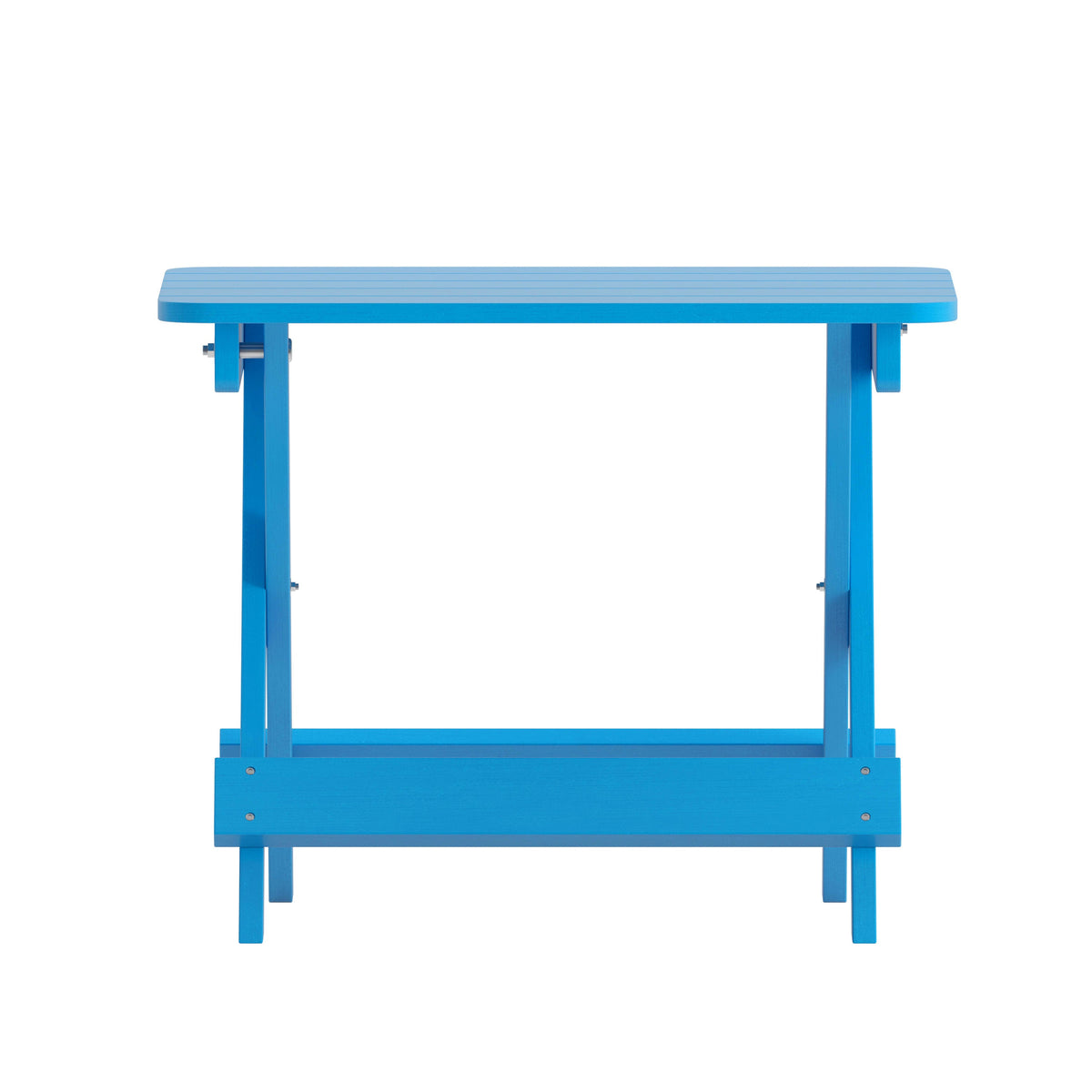 Blue |#| Commercial Grade All-Weather Portable Folding Adirondack Side Table - Blue