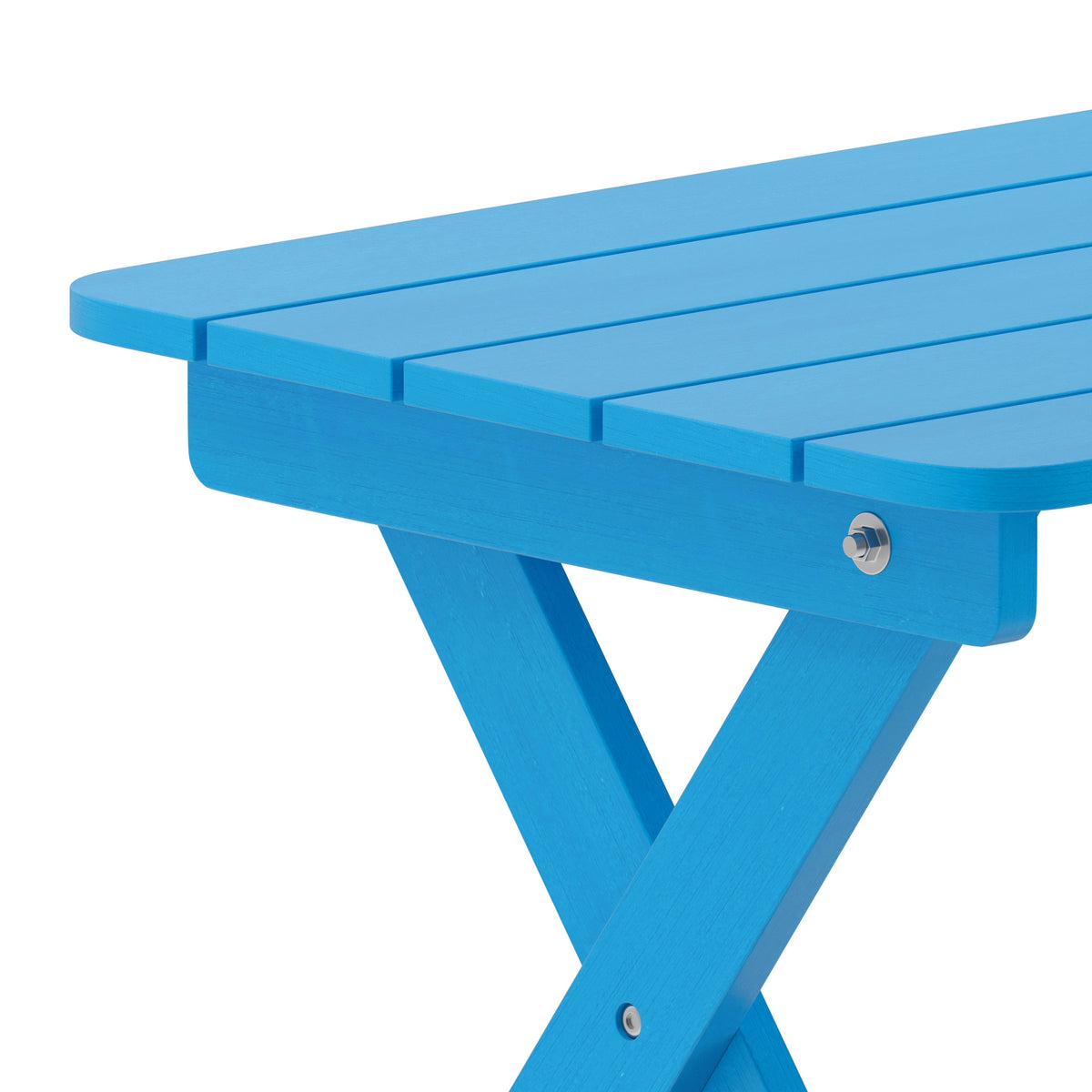 Blue |#| Commercial Grade All-Weather Portable Folding Adirondack Side Table - Blue