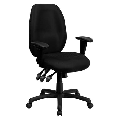 High Back Fabric Multifunction Ergonomic Executive Swivel Office Chair with Adjustable Arms
