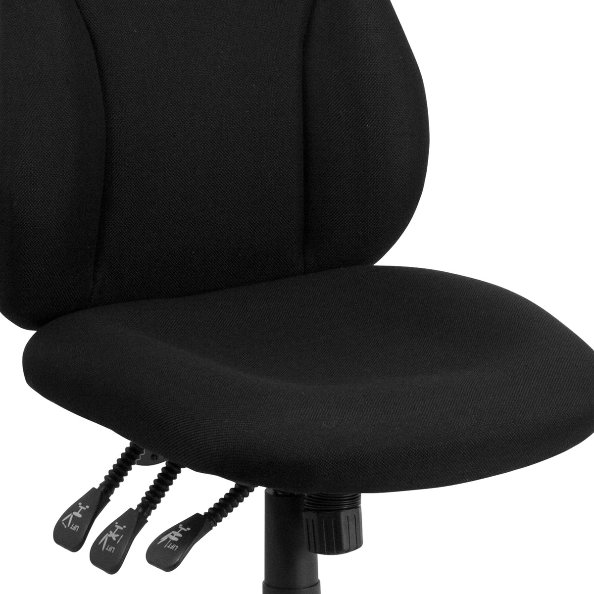 High Back Black Fabric Multifunction Swivel Ergonomic Task Office Chair