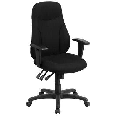 High Back Fabric Multifunction Swivel Ergonomic Task Office Chair with Adjustable Arms