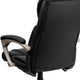 High Back Folding Black LeatherSoft Executive Swivel Office Chair with Arms