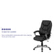 High Back Folding Black LeatherSoft Executive Swivel Office Chair with Arms