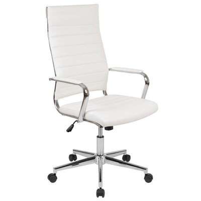High Back LeatherSoft Contemporary Ribbed Executive Swivel Office Chair - View 1