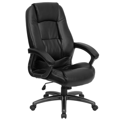 High Back LeatherSoft Executive Swivel Ergonomic Office Chair with Deep Curved Lumbar and Arms