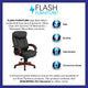 High Back Black LeatherSoft Chair w/Synchro-Tilt Mechanism, Mahogany Wood Base