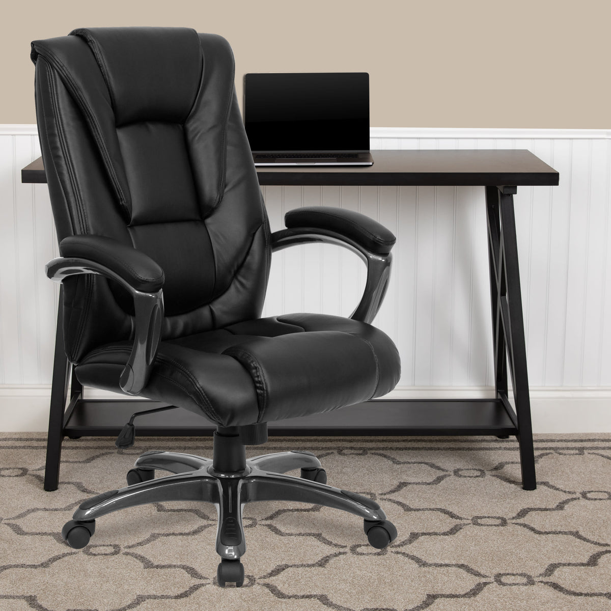 High Back Black LeatherSoft Layered Upholstered Executive Ergonomic Office Chair