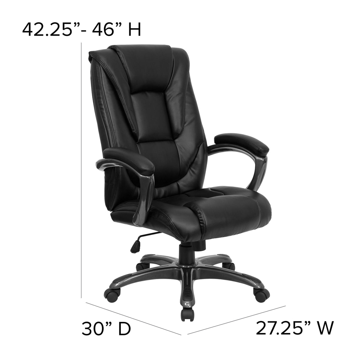 High Back Black LeatherSoft Layered Upholstered Executive Ergonomic Office Chair