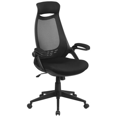 High Back Mesh Executive Swivel Office Chair with Flip-Up Arms
