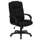 Black Fabric |#| High Back Black Fabric Multi-Line Stitch Upholstered Swivel Office Chair