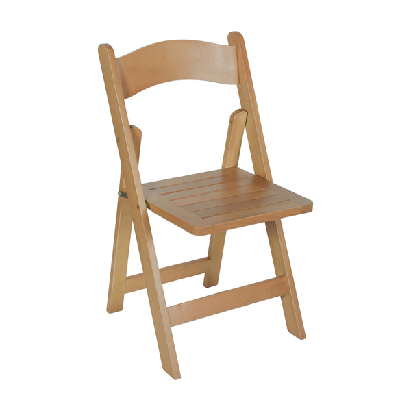 Oak |#| Commercial Grade Solid Wood Portable Folding Dining Chair, Oak Finish