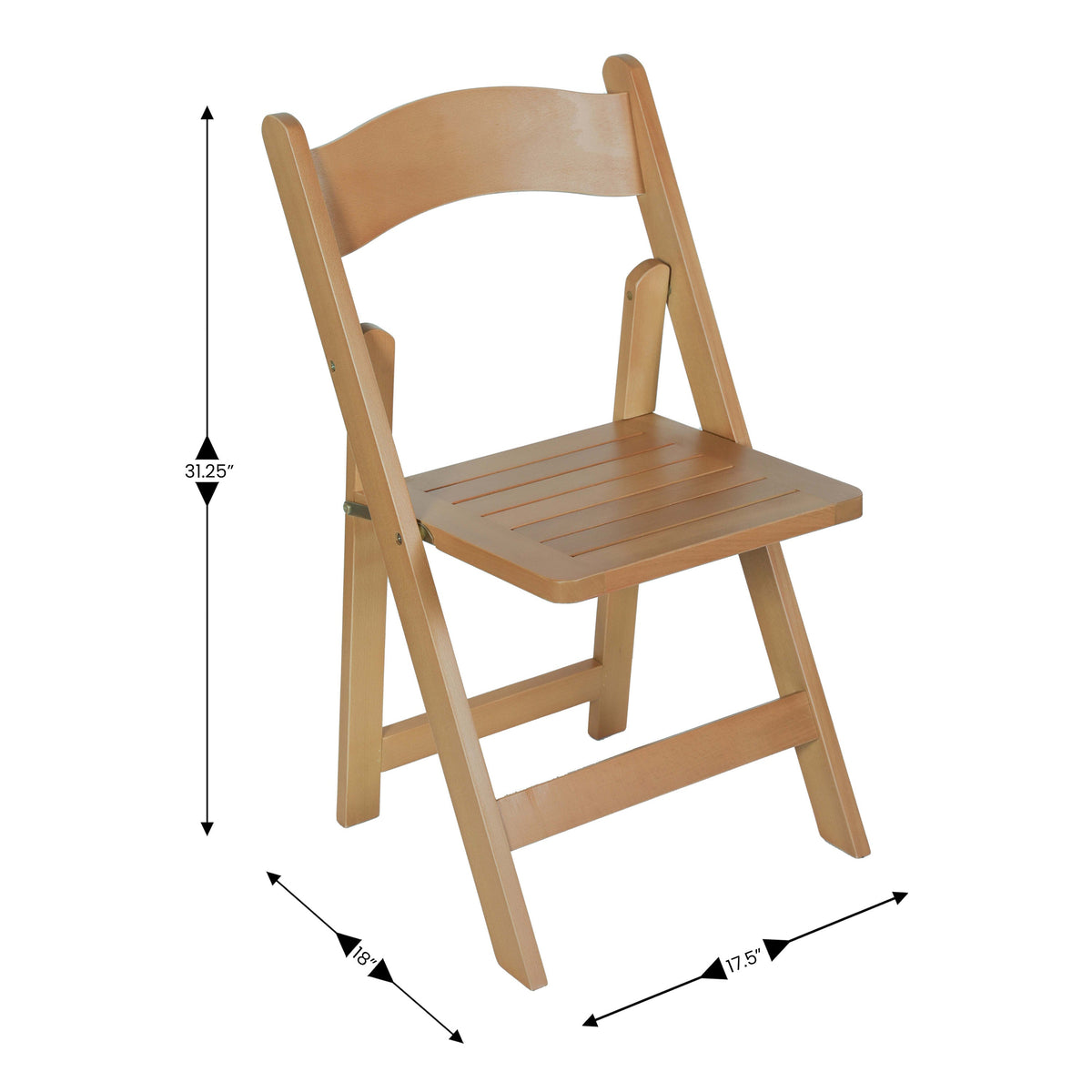 Oak |#| Commercial Grade Solid Wood Portable Folding Dining Chair, Oak Finish
