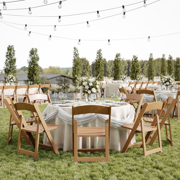 Oak |#| Commercial Grade Solid Wood Portable Folding Dining Chair, Oak Finish