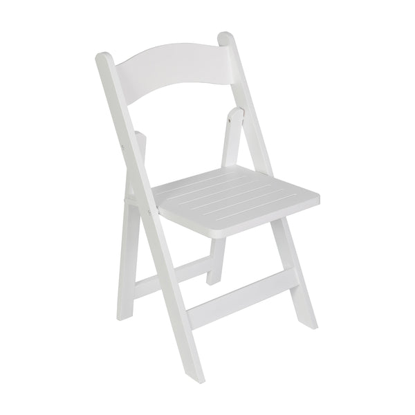 White |#| Commercial Grade Solid Wood Portable Folding Dining Chair, White Finish