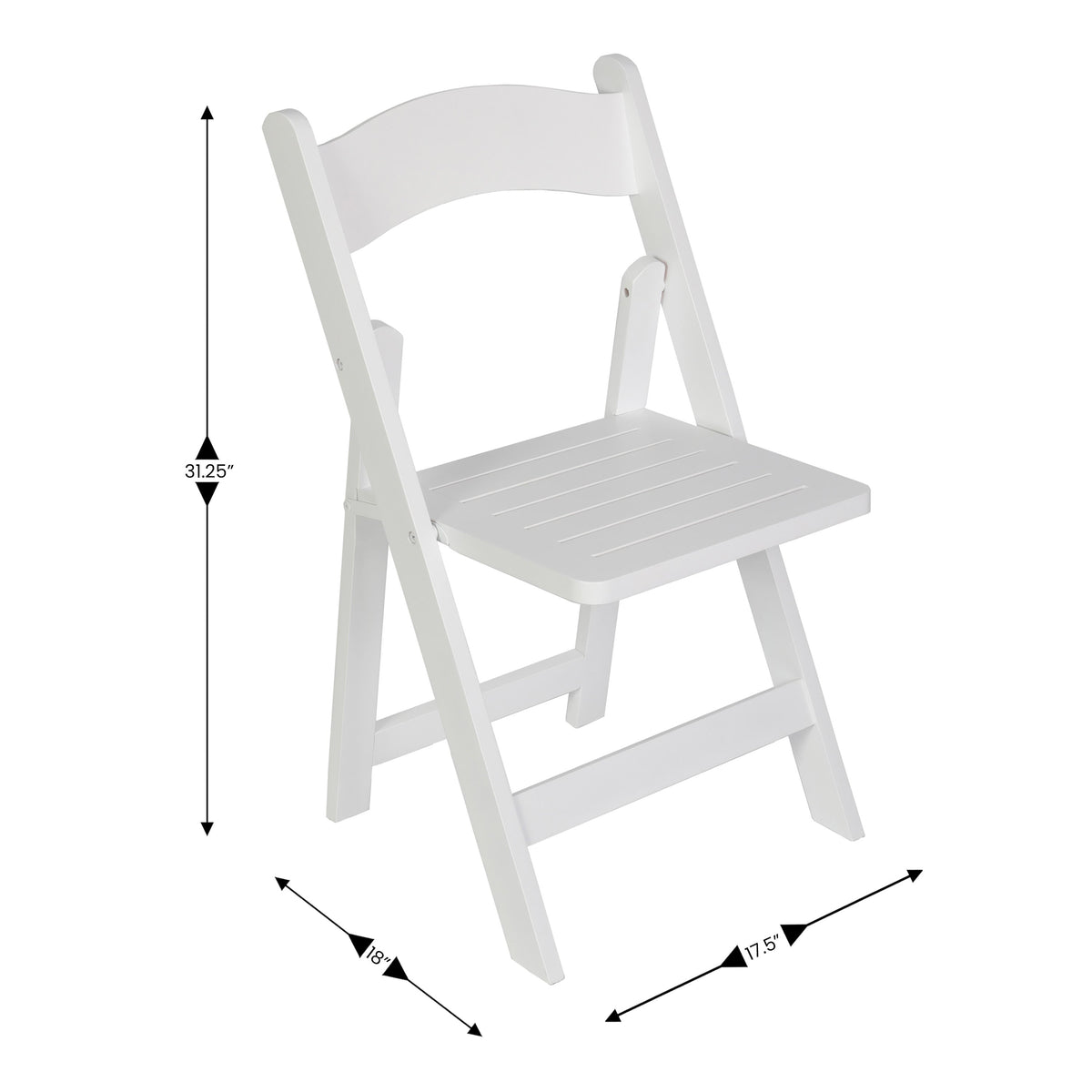 White |#| Commercial Grade Solid Wood Portable Folding Dining Chair, White Finish