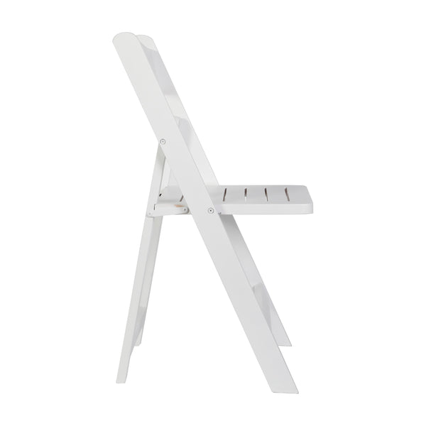 White |#| Commercial Grade Solid Wood Portable Folding Dining Chair, White Finish