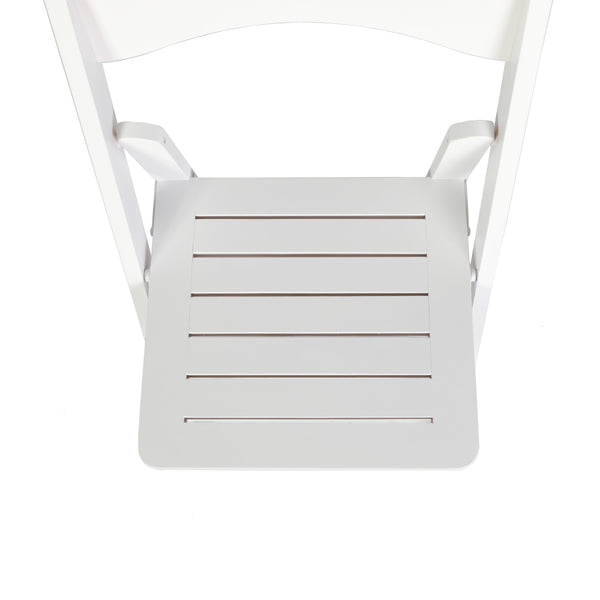 White |#| Commercial Grade Solid Wood Portable Folding Dining Chair, White Finish