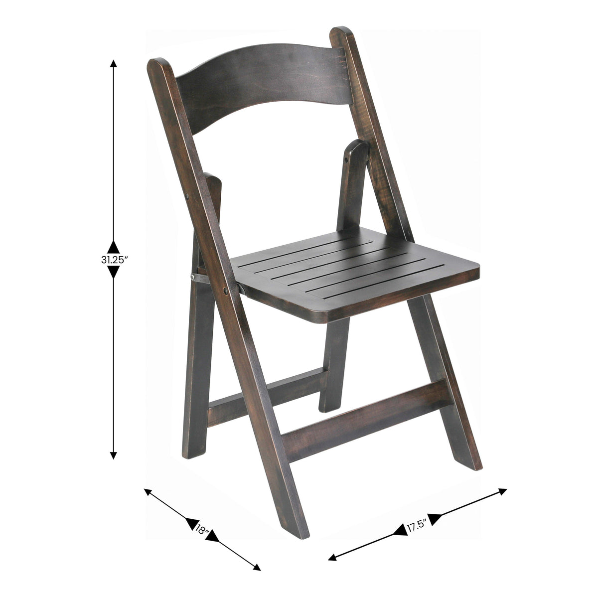 Early American Wood |#| Commercial Grade Solid Wood Portable Folding Dining Chair, Early American Finish
