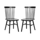 Black |#| Windsor Style Commercial Solid Wood Spindle Back Dining Chairs in Black-Set of 2