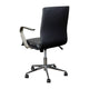 Black LeatherSoft/Chrome Frame |#| Designer Executive Swivel Office Chair with Brushed Chrome Arms and Base, Black