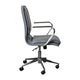 Gray LeatherSoft/Chrome Frame |#| Designer Executive Swivel Office Chair with Brushed Chrome Arms and Base, Gray