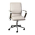 James Mid-Back Designer Executive Upholstered Office Chair with Brushed Metal Base and Arms