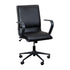 James Mid-Back Designer Executive Upholstered Office Chair with Brushed Metal Base and Arms