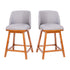 Julia Set of 2 Transitional Upholstered Counter Stools with Nailhead Trim and Solid Wood Frames