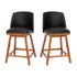 Julia Set of 2 Transitional Upholstered Counter Stools with Nailhead Trim and Solid Wood Frames