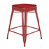 Kai Commercial Grade 24" High Backless Metal Indoor-Outdoor Counter Height Stool with Poly Resin Wood Seat